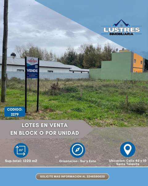Lotes en bloque o por unidad, Santa Teresita - 1