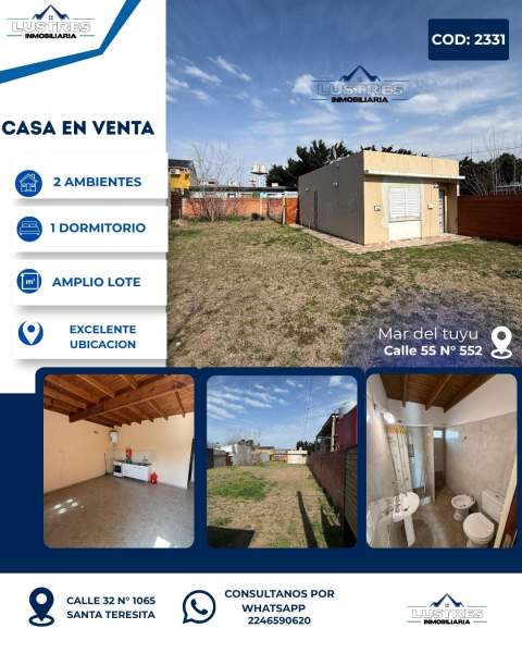 CASA CON AMPLIO LOTE EN VENTA, MAR DEL TUYU - 1
