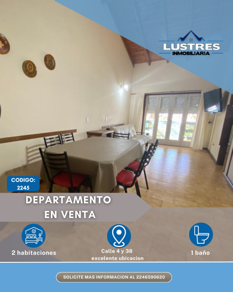 Departamento en venta 3 ambientes, Santa Teresita, a 400 mts de la playa