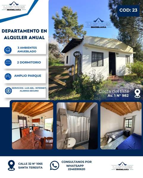 Casa en alquiler anual, costa del este