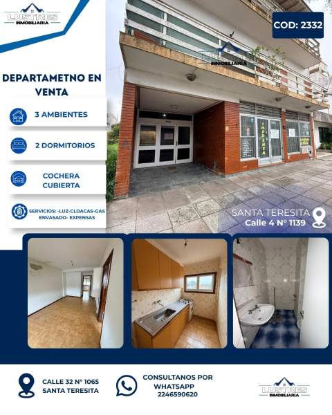 DEPARTAMENTO 3 AMBIENTES EN VENTA