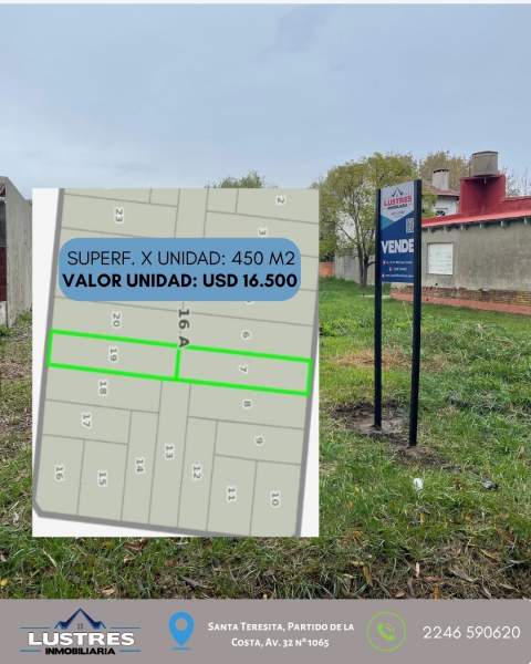 Lotes en venta, en bloque o por unidad, Santa Teresita - 2